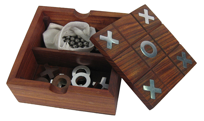 Tic Tac Toe With Nickel Inlay - Click Image to Close